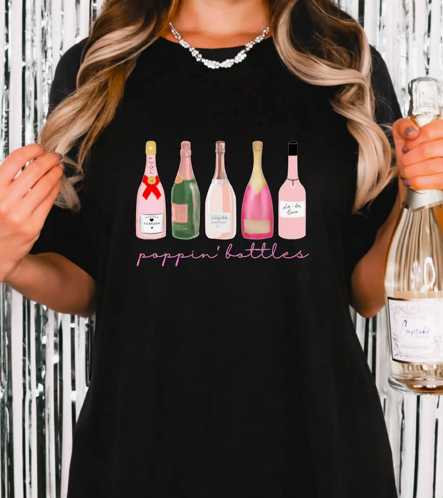 Poppin Bottles Comfort Colors Tee New Years 2024